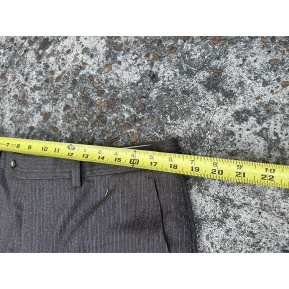 VTG 44 Ermenegildo Zegna Brown Wool Flannel Chalk Stripe Made In Italy 2 Piece - Picture 8 of 16